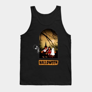 Halloween Retro Style Spooky Scary Tank Top